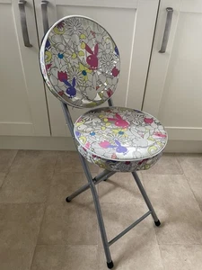 Playboy Stool Make Up Chair Y2k Tiktok Tatt Multi Colour Silver 79cm Tall - Picture 1 of 16