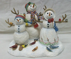 Muñeco de nieve Lenox 2000 "Birds Of A Feather" 6" de alto con familia y varios amigos pájaros - Imagen 1 de 8