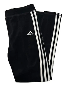 Adidas Velour Track Pants Three Stripes Youth Kids 14 Large Embroidered Logo - Picture 1 of 4