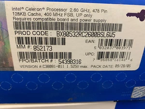 New in Box sealed 2005 Intel Celeron Processor 2.6GHz 478 Pin 400MHz 128KB - Picture 1 of 5