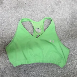 Under Armour Sports Bra Girls Size M Green Solid Activewear Bra Racerback Logo - Picture 1 of 7