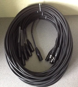 Microphone Cables - High Quality - Black & Gold XLR's - Six 10M Cables - Picture 1 of 2