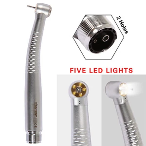 5Lights Dental LED E-generator Fiber Optic High Speed Handpiece 2HOLE SANDENT US - Picture 1 of 12
