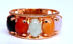 Cabochon Variety Jade Ring 14kt Gold - Picture 1 of 6