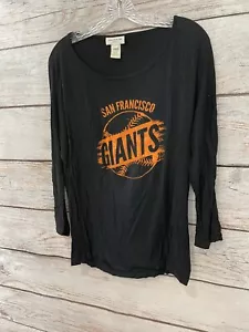 Top de béisbol Jones New York Sport negro SF GIANTS L/S rayón/spandex para mujer L - Imagen 1 de 9