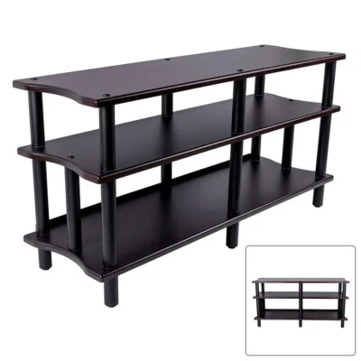 Soporte multimedia ancho de 3 niveles para componente de audio y video cine en casa tamaño XL espresso Foto 1 de 4