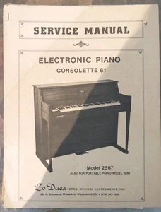 Lo Duca Service Manual Electronic Piano Consolette 61 Model 2567 - Picture 1 of 1