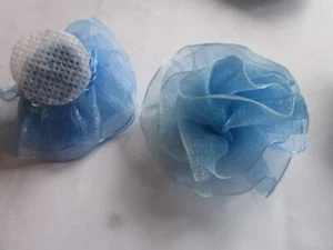 Blumen Schöne Applikation Patch Rand Nähen Hellblau 6 cm AP 679 - Bild 1 von 4