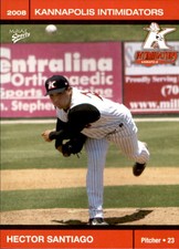 2008 Kannapolis Intimidators 2nd Half Multi-Ad 28 Hector Santiago Newark NJ Card