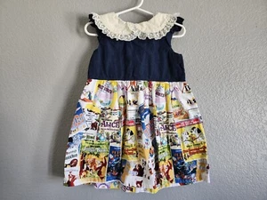 Handmade Girls' Flutter Sleeve Dress – Disney Movie Collage, A-Line, Unbranded - Picture 1 of 5