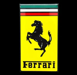 Vintage Ferrari Pinback Button Pin Large Rectangular - Picture 1 of 5
