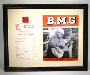 Andres Segovia Gitarrist signed Autogramm Performance Programm & Ticket Stub 1968 - Bild 1 von 16
