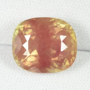7.72 ct RARE GLOW ORANGE RED LUSTROUS NATURAL ANDESINE - Cushion See Vdo SQB - Picture 1 of 3