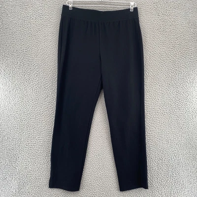 Pantalones Eileen Fisher para mujer pequeños negros elásticos cortos capri ventilados informales Foto 1 de 4