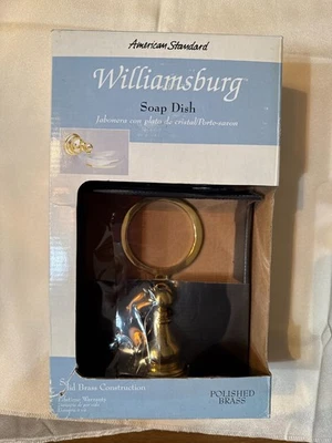 VTG AMERICAN STANDARD Williamsburg Soap Dish Polished Brass Solid Brass Construc - Image 1 of 4