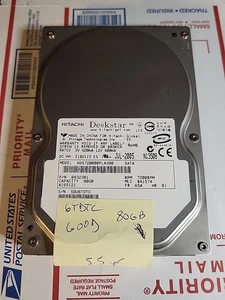 HITACHI HDS728080PLA380 80GB 7200K 3.5-INCH SATA HARD DRIVE. WORKS - Picture 1 of 3