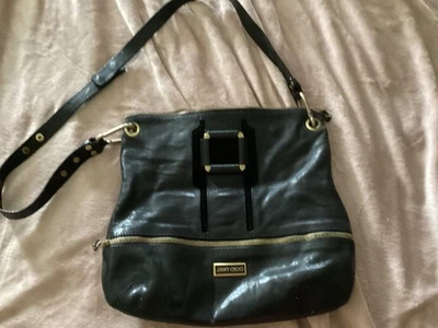 Auténtico bolso de hombro de cuero negro Jimmy Choo Ramona  Foto 1 de 4
