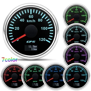 52MM Boat GPS Speedometer Gauge 0-120km/h Odometer 7 Colors for Marine Car Truck - Picture 1 of 14