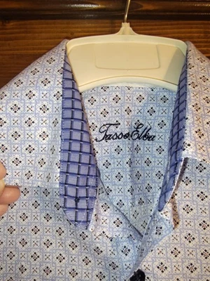 Camisa Tasso Elba Para Hombre M Cuadros Contraste Abotonada Manga Larga Talla M Foto 1 de 4