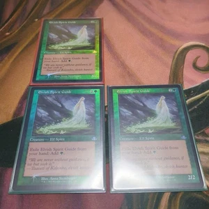 Elves Leading Spirit Old Frame Foil Set of 3 Used Card Collectible - Picture 1 of 1