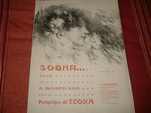 1913 VALZER SOGNA PRINCIPE DI TEORA EDITORE SANTOJANNI NAPOLI VINCENZO MIGLIARO - Picture 1 of 1