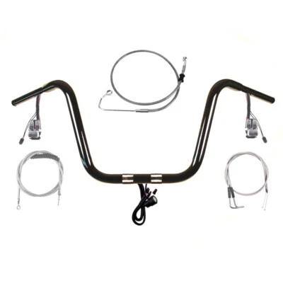 Kit de suspensión de mono precableado negro 12" 1 1/4" Harley Softail Fatboy ABS Foto 1 de 2