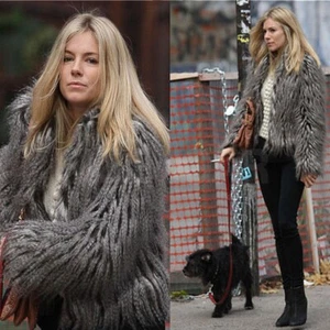 Vintage TOPSHOP Kunstfell Shaggy Jacke einfarbig UK 10 38 ASO Sienna Celebrity - Bild 1 von 8