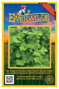 1000 Italian Giant Parsley Seeds - Everwilde Farms Mylar Seed Packet - Picture 1 of 3