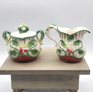 Fitz and Floyd "Santa's Flight" Creamer & Sugar Bowl W/Lid Retired in 2003 Read - Picture 1 of 6