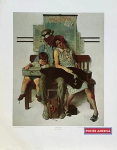 Póster impreso de bellas artes Tired But Happy de Norman Rockwell - Imagen 1 de 1