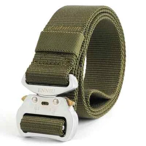 Quick Release Work Belt Tactical Black Men Army Webbing Nylon Military Waistbelt - Picture 1 of 4
