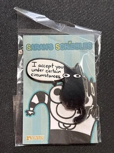 Sarahs Scribbles Difficult Cat Enamel Pin Collectible Brooch - Picture 1 of 2