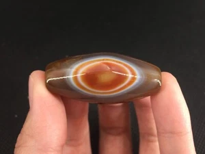 Colgante de cuentas DZi A2 de ágata natural tibetana raro de colección *ojos de cielo* - Imagen 1 de 7