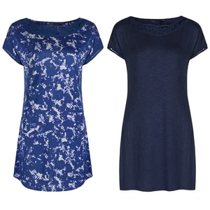 New Blue Tunic Tops Womens Short Sleeve Smart Blouse Ex Famous High Street Store