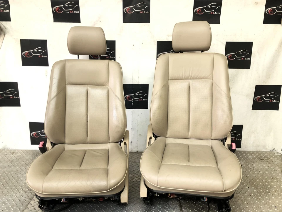 1994 - 2000 Mercedes Benz W202 C280 Front Seat Set Leather Beige Nice Oem Foto 1 de 4