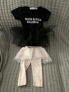 Little Girls 3-6M Baby Ballerina Tu Tu Rock and Roll Pink Black Clothes - Picture 1 of 5