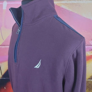 Suéter Nautica Para Hombre 1/4 Cremallera Borgoña Grande - Imagen 1 de 8