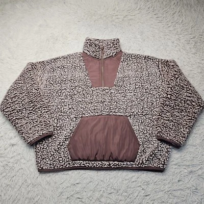 Женский экспресс фиолетовый пушистый шерпа флис ложный воротник 1/4 молнии пуловер размер большой - Изображение 1 из 4