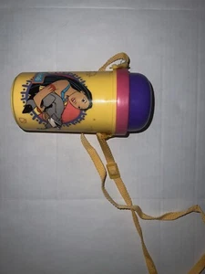 Vintage Disney Pocahontas 90s Water Bottle Plastic Canteen W/ Straw & Strap - Picture 1 of 3