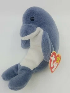 Ty Beanie Baby Waves the Whale style 4084 DOB 12-8-96 - Picture 1 of 6