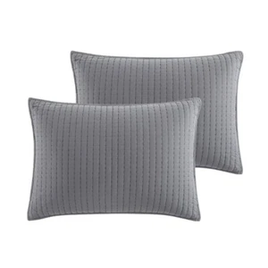 Better Homes and Gardens Standard Quilted Pillow Sham, Grey, 2 Pack - Picture 1 of 2