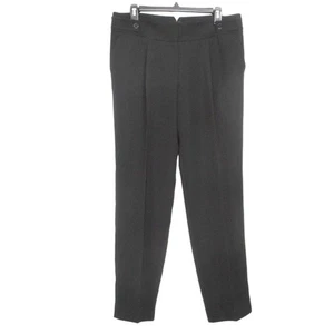 Ann Taylor Dress Pants Womens 8 Black Straight Leg Waist Detail Pleated Career - Picture 1 of 11