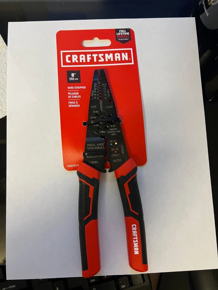 Craftsman CMHT81714 8" Pelacables Cómodo Agarre Tiras y Cortes 10-22AWG Foto 1 de 3