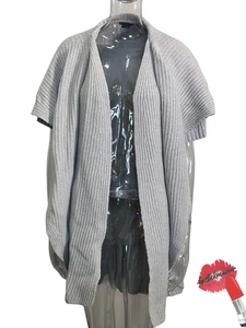 Theory Long Strickjacke Damen groß grau Wolle Kaschmir Lagenlook Boho Oversize - Bild 1 von 21
