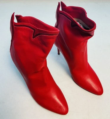 Botas de cuero Tamara Melón rojo tacón 3,5' Foto 1 de 4