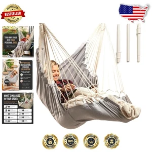 Silla Hamaca de Lujo con Reposapiés - Confort Interior y Exterior, Capacidad 440lbs - Imagen 1 de 11