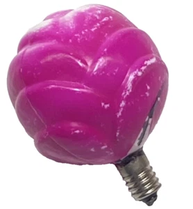 Vintage C6 Milk Glass Figural Christmas Light Bulb Pink Rose Flower Non Working - Picture 1 of 7