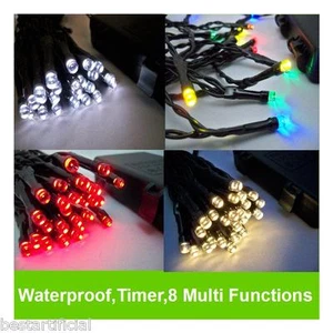 Outdoor WATERPROOF Battery Christmas Xmas Lights String Fairy Timer 8 Functions - Picture 1 of 43