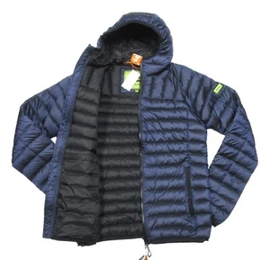 Superdry Men's Navy Core Puffer Down Full Zip Hooded Jacket - Picture 1 of 6