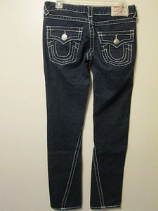 Authentic True Religion Jeans Joey Super T Dark Wash Size 27 Slim Leg Low Rise - Picture 1 of 7